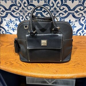 Dooney & Bourke Black Pebbled Leather Satchel